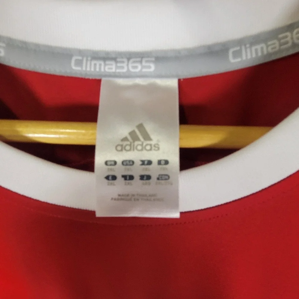 Adidas Clima365 Mens 2XL Red White Colorblock Tennis Masters Graphic T-Shirt